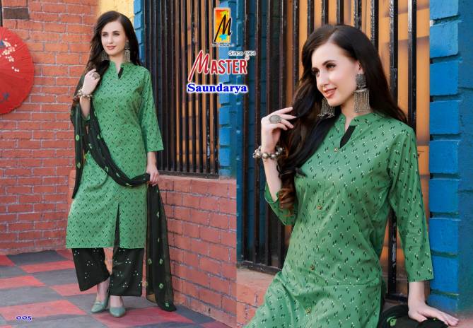 Master Saundarya New Exclusive Wear Rayon Heavy Ready Made Salwar Suit Collection